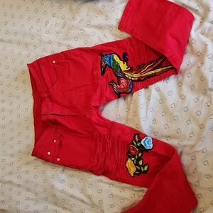 Red men's jeans, graphic, 29x28